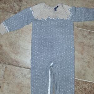 Janie and Jack Cream Knit Baby Onesie